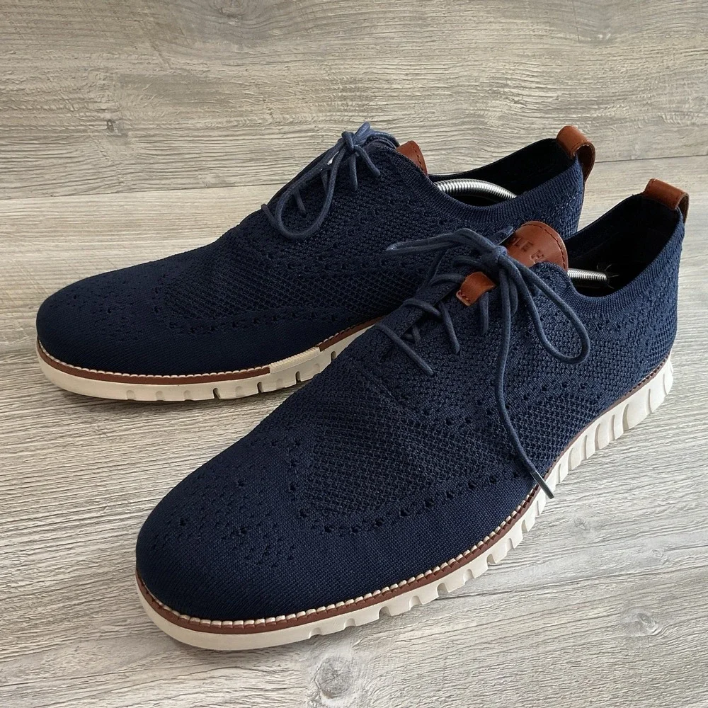 Cole Haan Zerogrand Stitchlite Men's Size 13 M Blue Dress Shoes Knit C24947